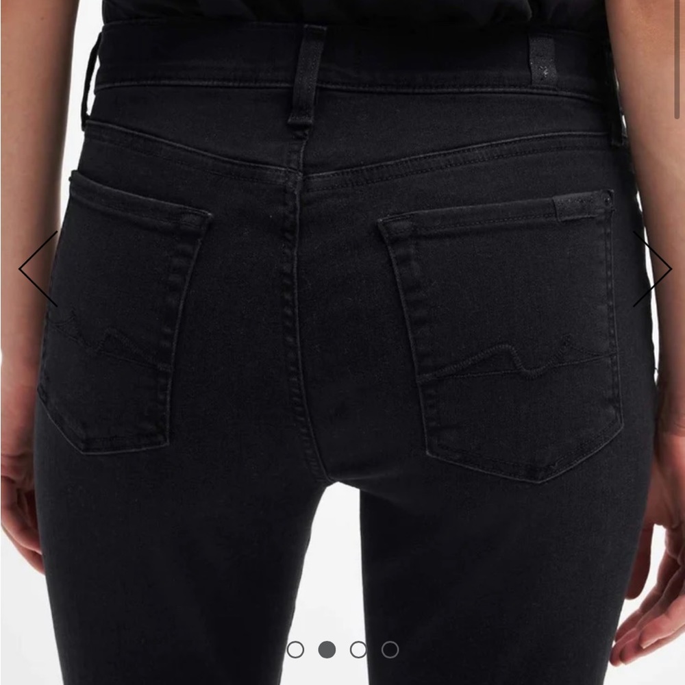 7 For All Mankind Black Josefina Skinny Boyfriend Jeans Size 27 - Picture 3 of 15